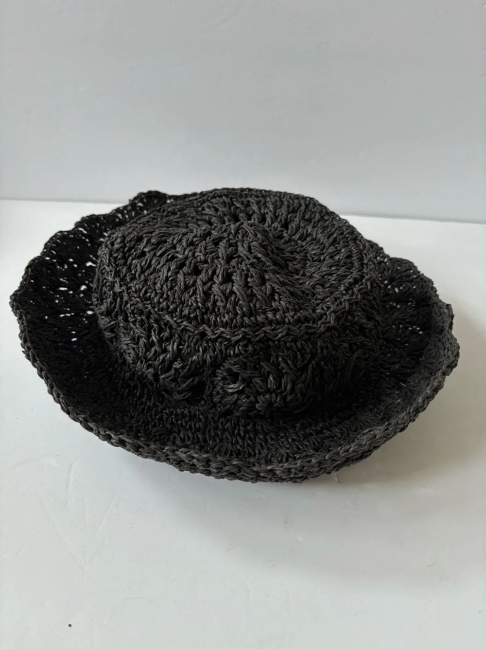 San Diego Hat Company Breezy Bucket Black Crochet Adjustable Resort Cruise Vacay